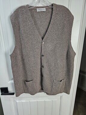 Gentry Portofino Knit Silk Cashmere Blend Button Down Sleeveless Vest Size XXL